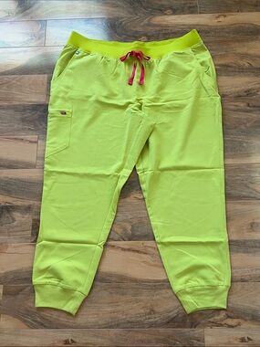 FIGS Zamora Jogger Scrub Pants Lime Green 3XL NWT Healthcare Women’s